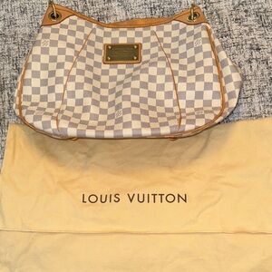 Louis Vuitton Tan and White Damier Azur Shoulder Bag